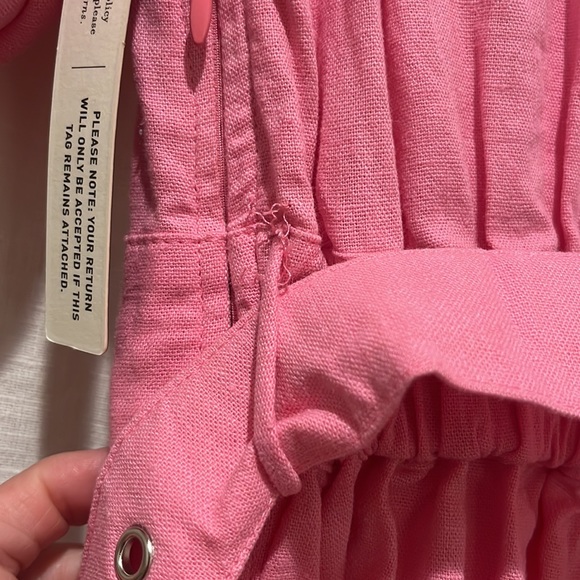 Anthropologie S/W/F Violetta Linen Belted Mini Pink Shirtdress Dress - Picture 10 of 12